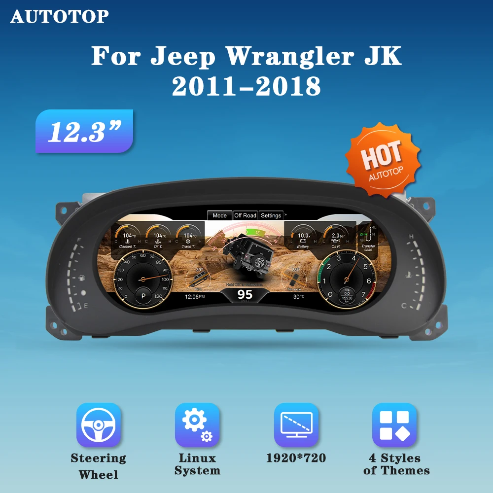 AUTOTOP 12,3-дюймовая автомобильная виртуальная приборная панель для кабины для Jeep Wrangler JK 2011-2018, цифровое давление в шинах Campass G-Force
AUTOTOP 12,3-дюймовая автомобильная виртуальная приборная панель для кабины для Jeep Wrangler JK 2011-2018, цифровое давление в шинах Campass G-Force