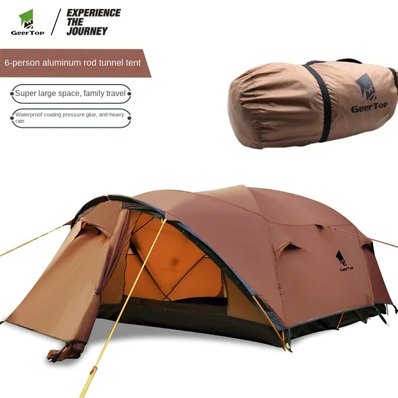 Two-storey, One-bedroom, One-room Outdoor Camping Tent Supplies Beach Mountaineering Hiking Lightweight Rain Tunnel Tent
Two-storey, One-bedroom, One-room Outdoor Camping Tent Supplies Beach Mountaineering Hiking Lightweight Rain Tunnel Tent