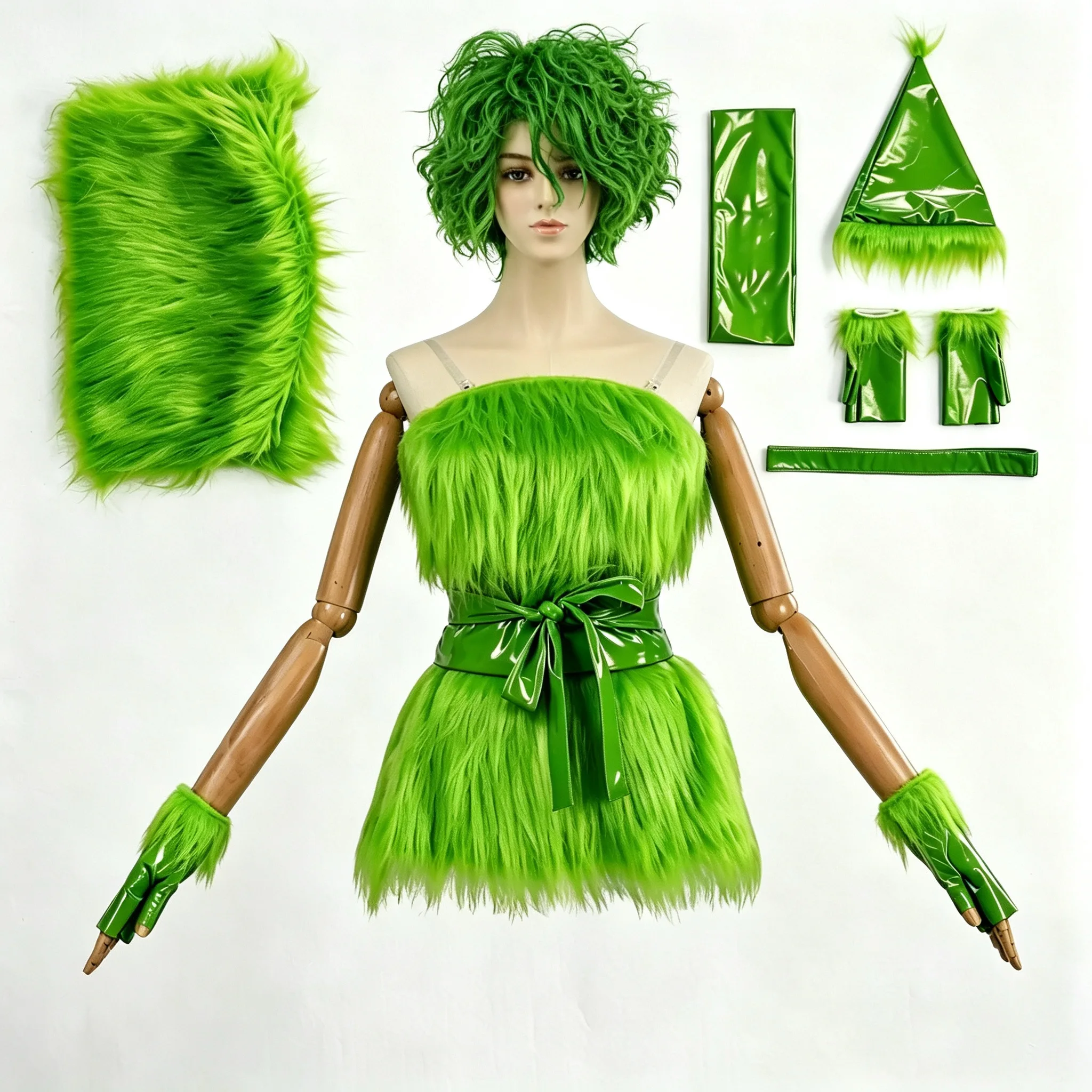 Women Christmas Cosplay Green Dress with Hat Socks Gloves Belt Full Set Stage Performance Role Play Outfit Xmas Theme Party
Women Christmas Cosplay Green Dress with Hat Socks Gloves Belt Full Set Stage Performance Role Play Outfit Xmas Theme Party