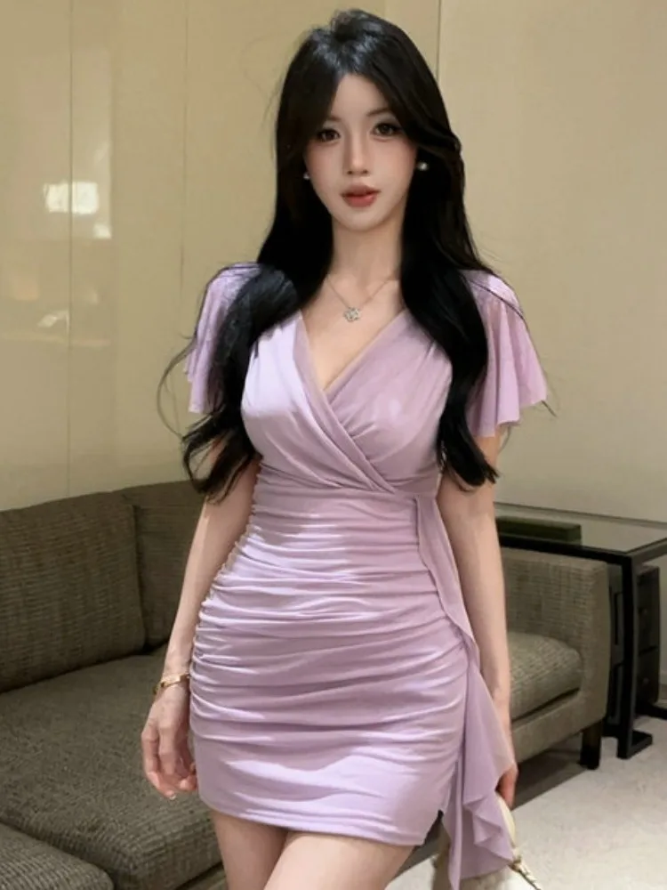 Spicy Girl Mesh Fly Sleeve Tight Body Short Skirt Women's Spring Summer New Tassel Splice Base Dress High Waist V-neck Dress
Spicy Girl Mesh Fly Sleeve Tight Body Short Skirt Women's Spring Summer New Tassel Splice Base Dress High Waist V-neck Dress