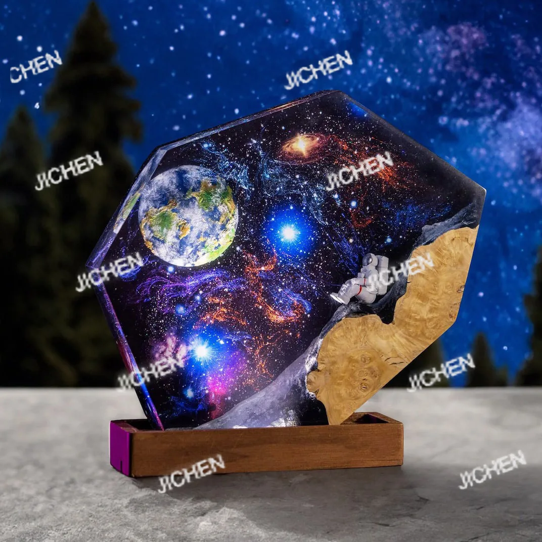 Interstellar epoxy lamp, space galaxy, resin wood night light, astronaut resin wood art lamp, spacecraft night light
Interstellar epoxy lamp, space galaxy, resin wood night light, astronaut resin wood art lamp, spacecraft night light