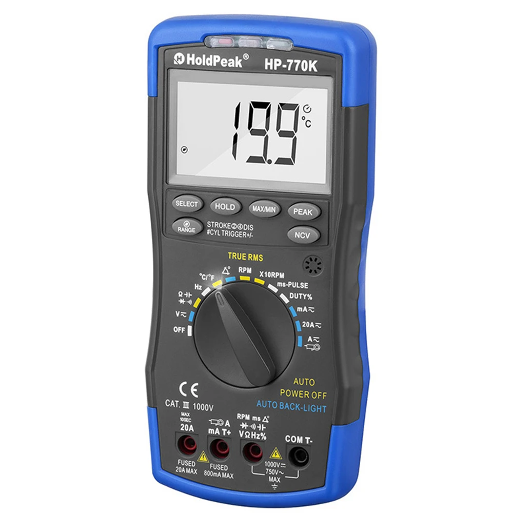 Automatic Range Automobile Multimeter for Tachometer Temperature Duty Cycle Voltage Resistance Test
Automatic Range Automobile Multimeter for Tachometer Temperature Duty Cycle Voltage Resistance Test