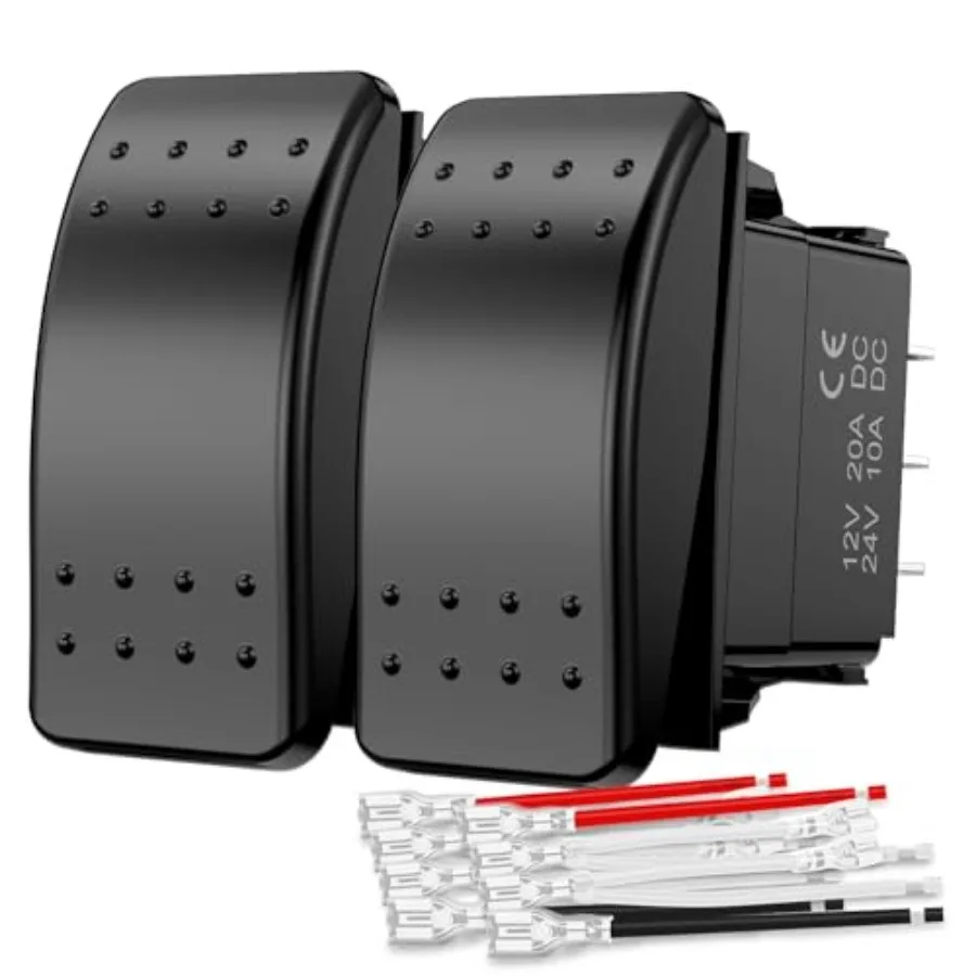 2 Pack Momentary Rocker es 6 Pin Waterproof --() DPDT Toggle 20A/12V 10A/24V with Jumper Wires Set for Cars Trucks Boats ATVs U
2 Pack Momentary Rocker es 6 Pin Waterproof --() DPDT Toggle 20A/12V 10A/24V with Jumper Wires Set for Cars Trucks Boats ATVs U