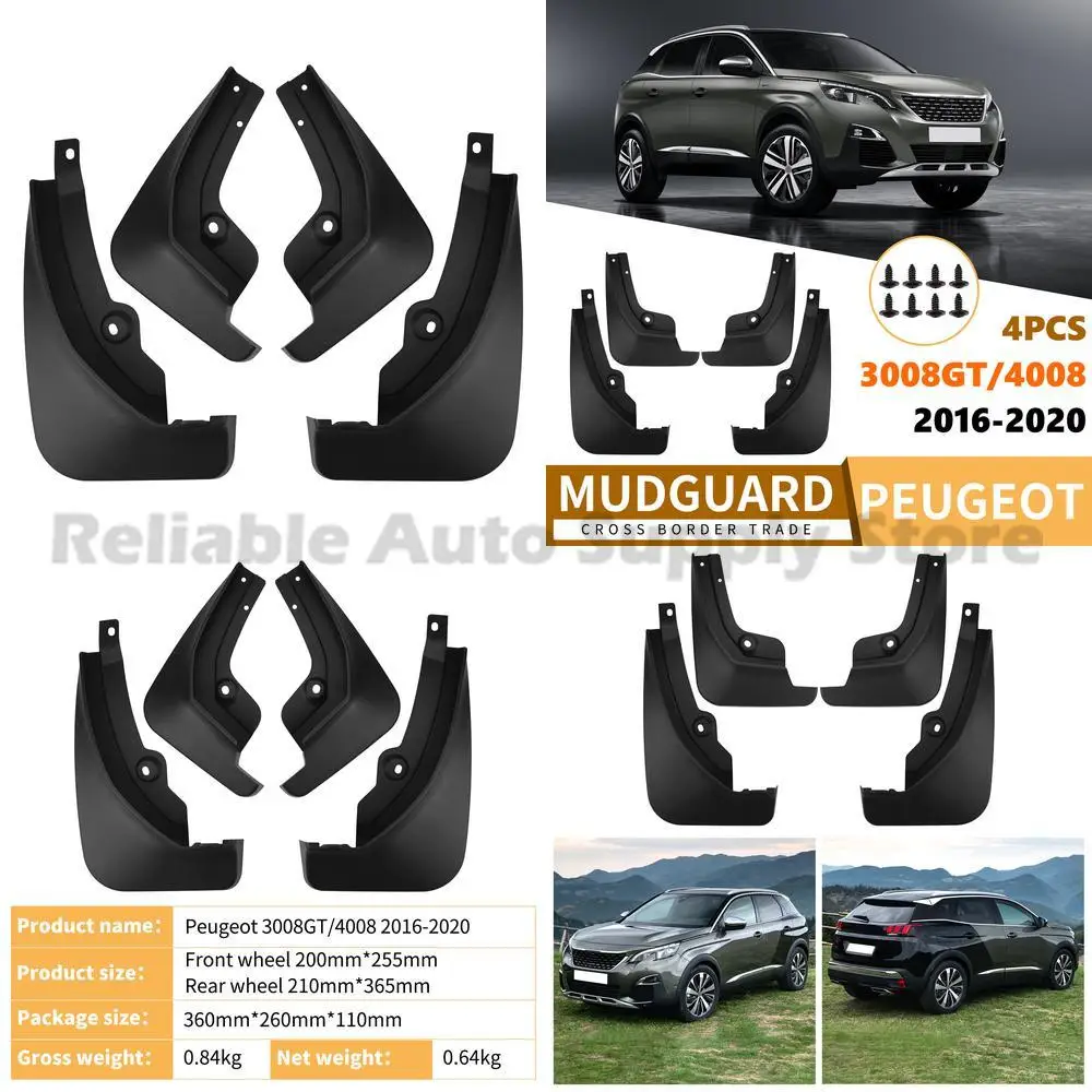 For Peugeot 3008 GT 4008 2016-2022 Mudguard Flaps Fender Liners Auto Parts Wholesale Direct from Factory Premium Quality Durable
For Peugeot 3008 GT 4008 2016-2022 Mudguard Flaps Fender Liners Auto Parts Wholesale Direct from Factory Premium Quality Durable
