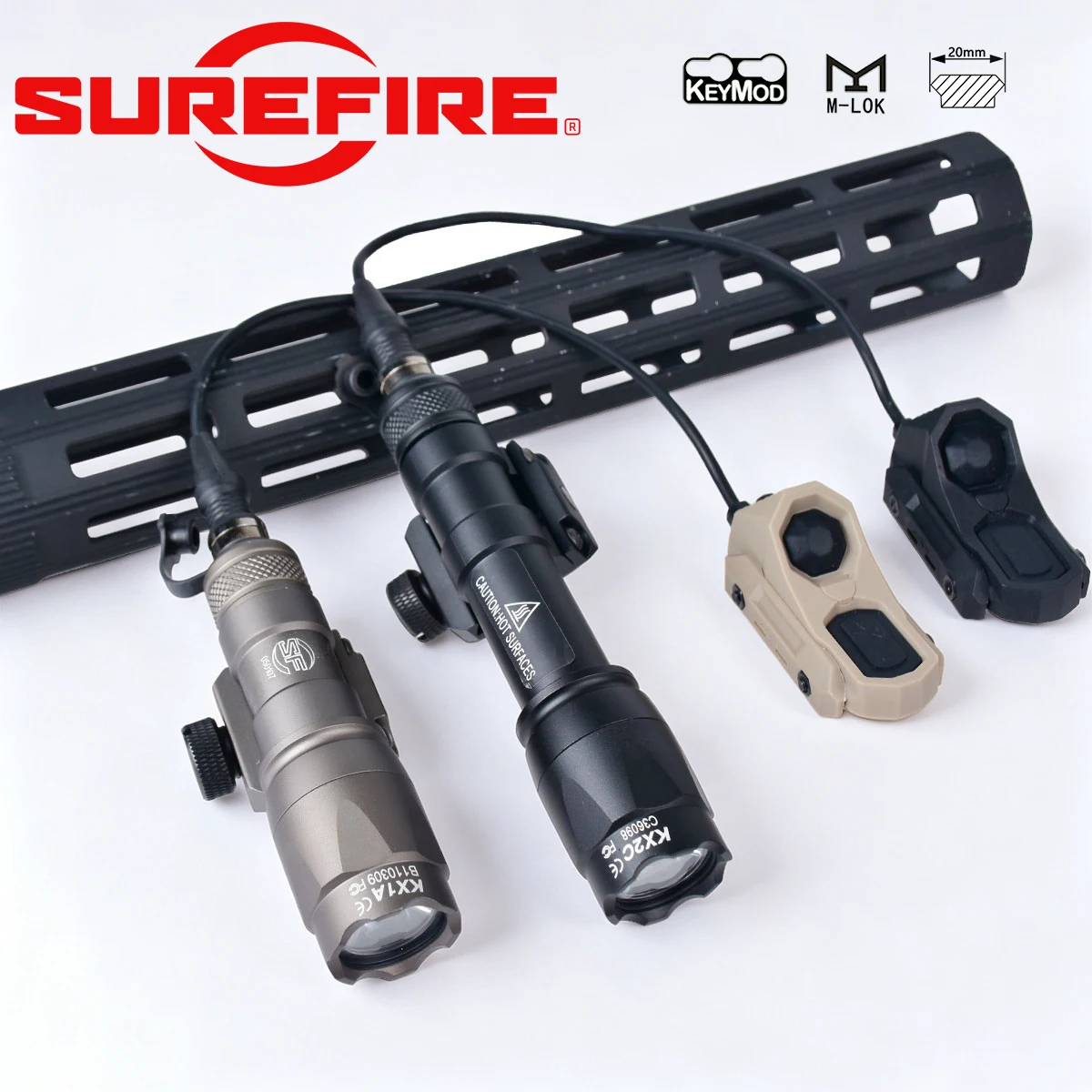 Surefire M300 M600 Flashlight with AXON Dual Function Remote Pressure Switch for 20mm Keymod MLOK Tactical M300C M600B Light
Surefire M300 M600 Flashlight with AXON Dual Function Remote Pressure Switch for 20mm Keymod MLOK Tactical M300C M600B Light