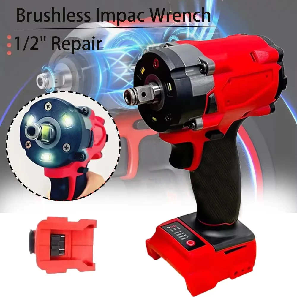 Brushless Impac Wrench 500N.m Electric Driver 1/2" Repair Cordless Screwdriver 4 Gears Power Tools for Milwaukee 18V Battery
Brushless Impac Wrench 500N.m Electric Driver 1/2" Repair Cordless Screwdriver 4 Gears Power Tools for Milwaukee 18V Battery