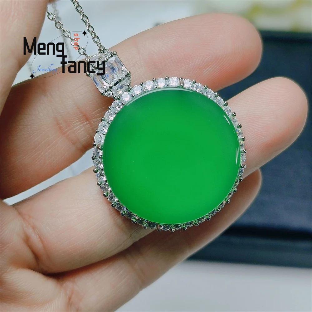 Table Tennis Racket, Green Chalcedony Pendant, Imperial Green, Jade, Plain, Round, Agate, Jade, Women's Style Best Selling 
Table Tennis Racket, Green Chalcedony Pendant, Imperial Green, Jade, Plain, Round, Agate, Jade, Women's Style Best Selling