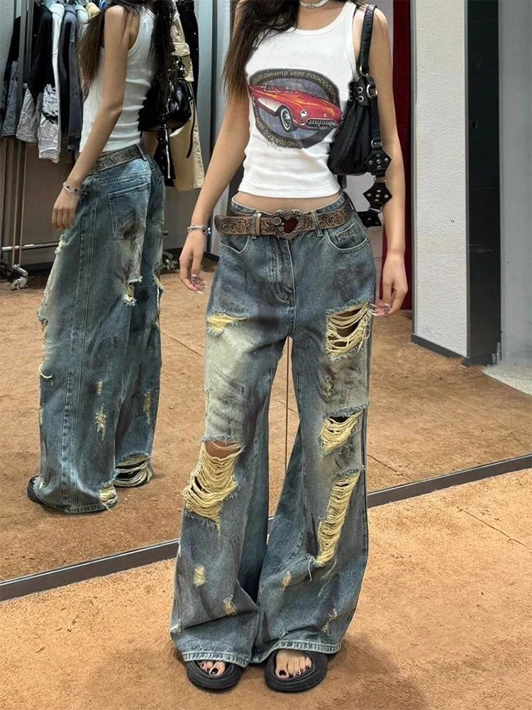 Vintage Washed Ripped Jeans High Waisted Straight Women's Baggy Jeans Autumn Casual Fashion Denim Pants Streetwear
Vintage Washed Ripped Jeans High Waisted Straight Women's Baggy Jeans Autumn Casual Fashion Denim Pants Streetwear