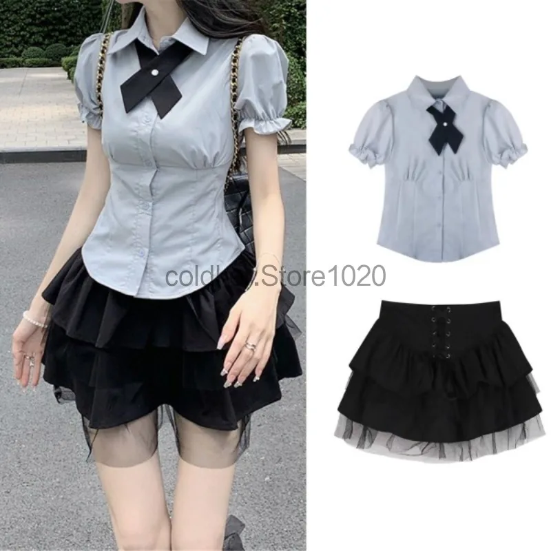 New Women's Summer Y2k Multi-Layered Mesh Cake Skirt Preppy Style JK Uniform Shirts with Tie High Waisted Mesh Skirt Streetwear
New Women's Summer Y2k Multi-Layered Mesh Cake Skirt Preppy Style JK Uniform Shirts with Tie High Waisted Mesh Skirt Streetwear