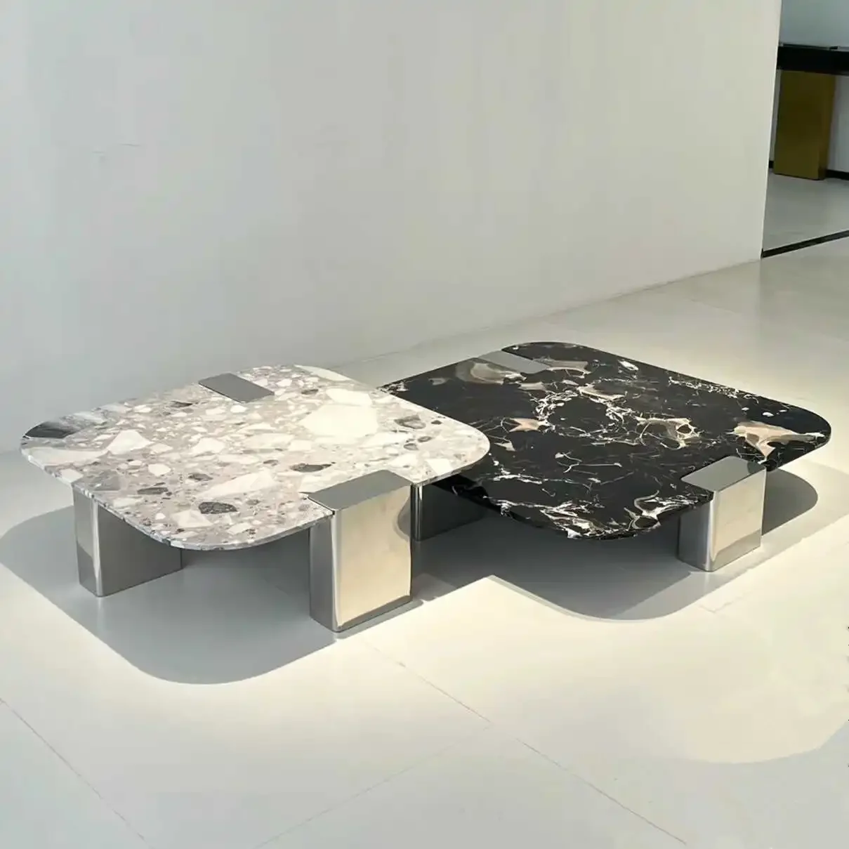 Minimalist natural marble square high and low combination coffee table living room, new high-end tea table2936
Minimalist natural marble square high and low combination coffee table living room, new high-end tea table2936