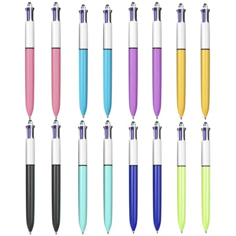 16Pack Mult Pens Ballpoint with Stylus Pens tip 4 color in one: red blue black and green. It writes smoothly and is suitable fo
16Pack Mult Pens Ballpoint with Stylus Pens tip 4 color in one: red blue black and green. It writes smoothly and is suitable fo