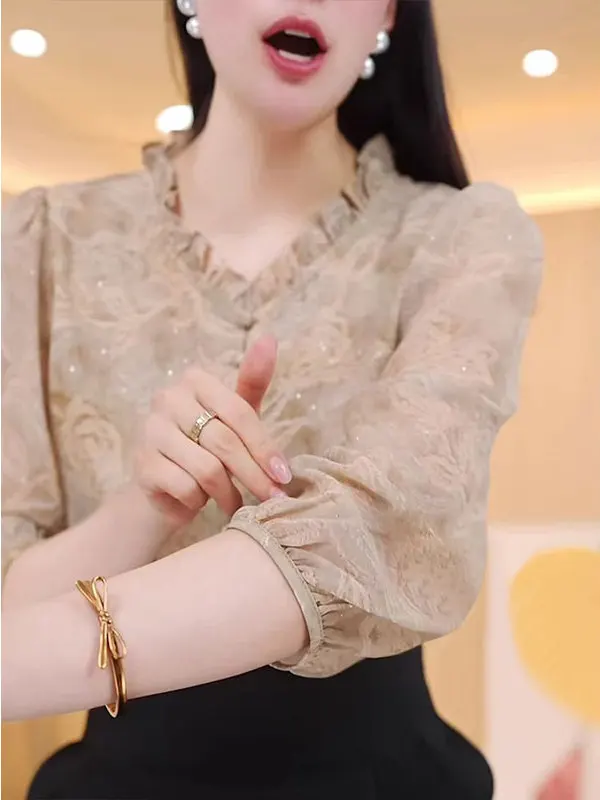 Korean Style Floral Print Loose Fit Shirt Women's Summer New Elegant Slimming Seven Sleeve Bow Collar Trendy Fashion Top
Korean Style Floral Print Loose Fit Shirt Women's Summer New Elegant Slimming Seven Sleeve Bow Collar Trendy Fashion Top