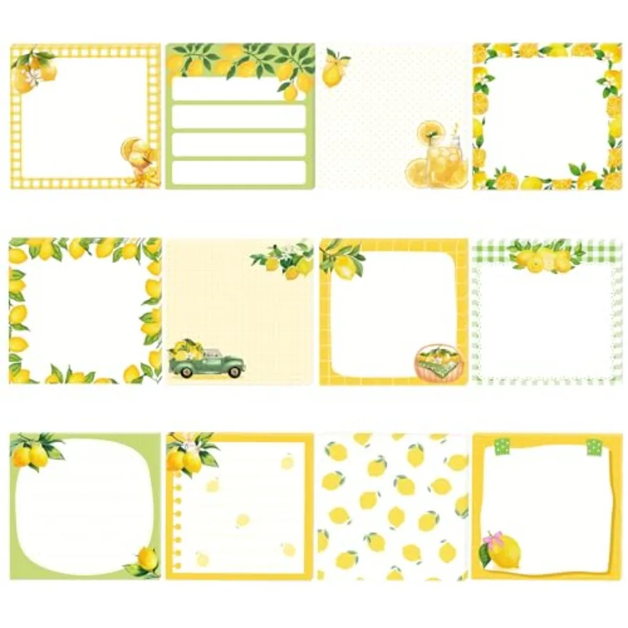 12 Pads Lemon Sticky Notes Set, 3x3 Inch Yellow Green Lemon Pattern Self Adhesive Memo Pads, 240 Sheets Summer Themed Sticky No
12 Pads Lemon Sticky Notes Set, 3x3 Inch Yellow Green Lemon Pattern Self Adhesive Memo Pads, 240 Sheets Summer Themed Sticky No