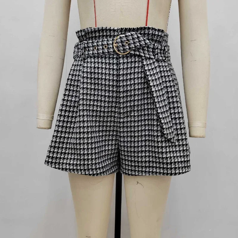 Women High Waist Printed Short Pants Women's Autumn and Winter New Fashion Waist Cinched Slimming Versatile Shorts with Belt
Women High Waist Printed Short Pants Women's Autumn and Winter New Fashion Waist Cinched Slimming Versatile Shorts with Belt