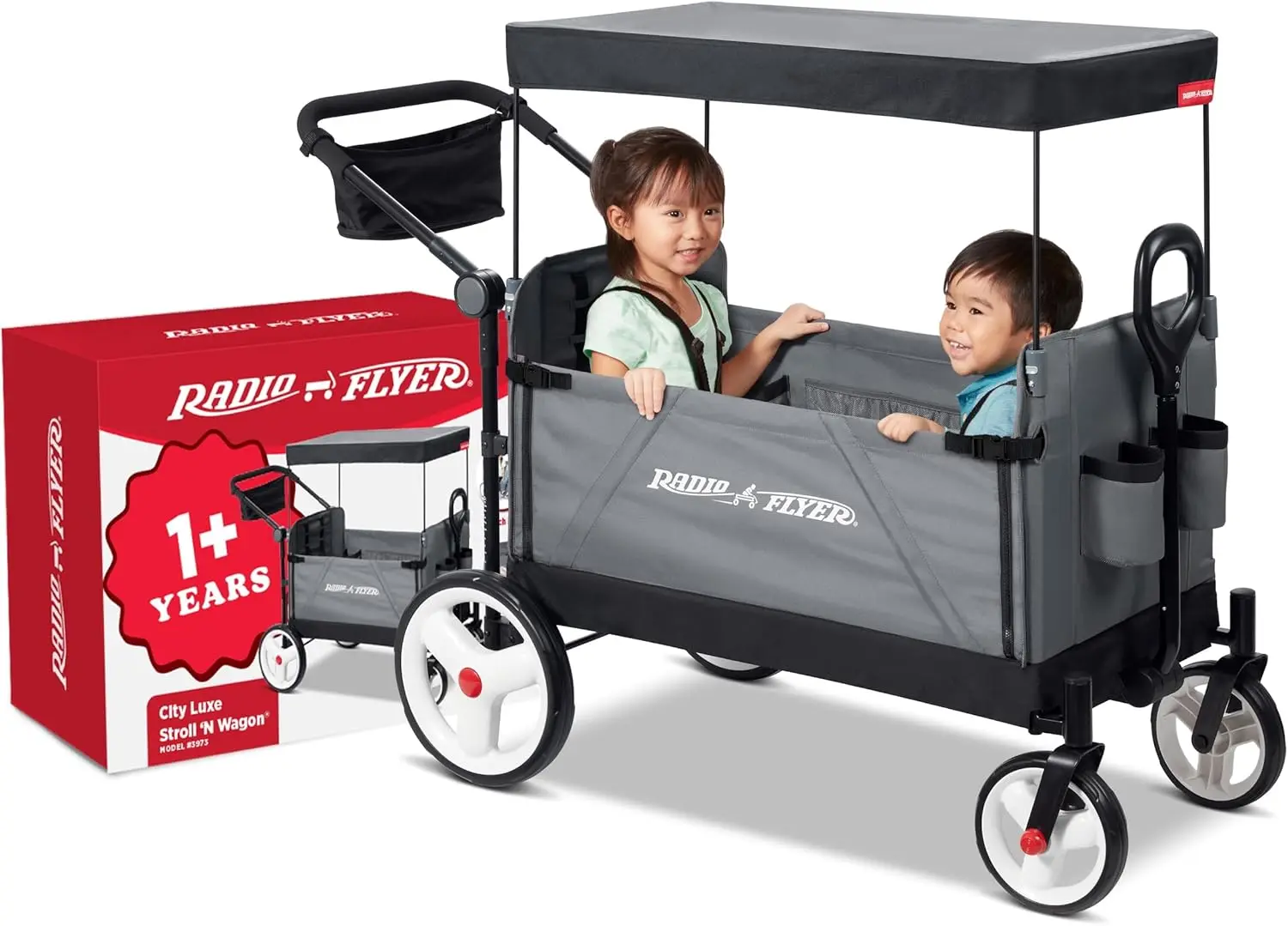 Versatile 3-in-1 Stroller Wagon for Ages 1+, Easy Fold Design with UV Canopy and Safety Harnesses
Versatile 3-in-1 Stroller Wagon for Ages 1+, Easy Fold Design with UV Canopy and Safety Harnesses