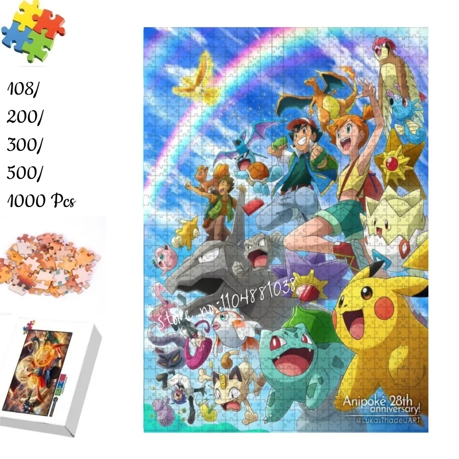 Anime Pokemon 28Th Anniversary Jigsaw Puzzle 108 200 300 500 1000 Pieces Ash Ketchum Pikachu All Characters Kids Adult Toy Gift
Anime Pokemon 28Th Anniversary Jigsaw Puzzle 108 200 300 500 1000 Pieces Ash Ketchum Pikachu All Characters Kids Adult Toy Gift