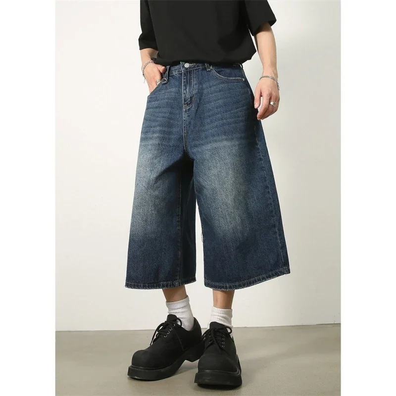 Women's Large Size Cropped Jeans Summer American Unisex Style Wide Leg Denim Shorts Female High Waist Loose Retro Capris Pants
Women's Large Size Cropped Jeans Summer American Unisex Style Wide Leg Denim Shorts Female High Waist Loose Retro Capris Pants