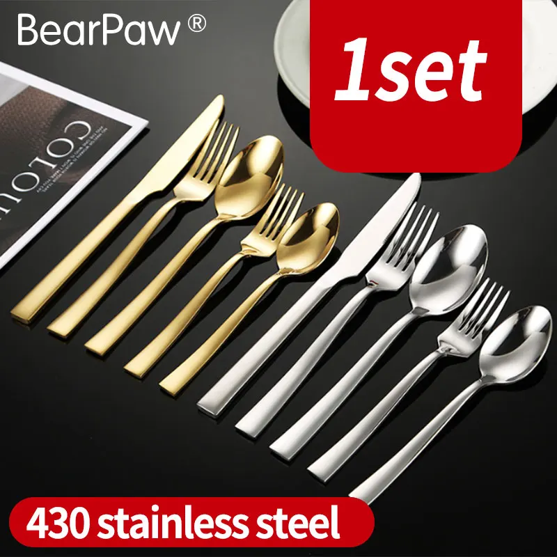 1Set/1Pcs 430 Stainless Steel Cutlery Set, Knife Fork Spoon Kit for Home, Camping, Picnic,Wedding, Party Tableware,Tableware Set
1Set/1Pcs 430 Stainless Steel Cutlery Set, Knife Fork Spoon Kit for Home, Camping, Picnic,Wedding, Party Tableware,Tableware Set