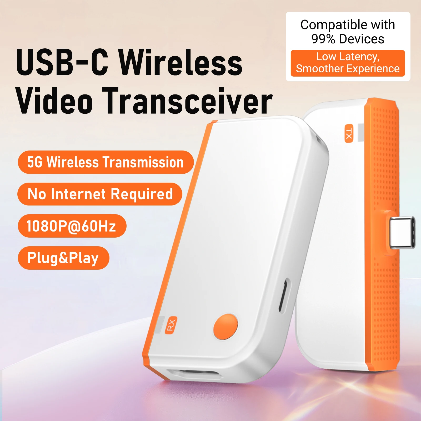 Type-C Wireless Video transceiver HDMI-Compatible Wireless Video Transmitter Receiver Extender Adapter for Laptop TV PC Phone
Type-C Wireless Video transceiver HDMI-Compatible Wireless Video Transmitter Receiver Extender Adapter for Laptop TV PC Phone