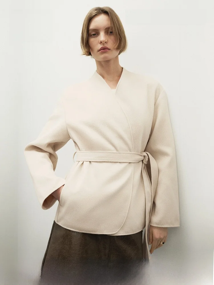 Women's Waist-Tie Coat H&M Casual Style Polyester Blend V-Neck Regular Length Spring Season Fashion Ladies' Outerwear
Women's Waist-Tie Coat H&M Casual Style Polyester Blend V-Neck Regular Length Spring Season Fashion Ladies' Outerwear