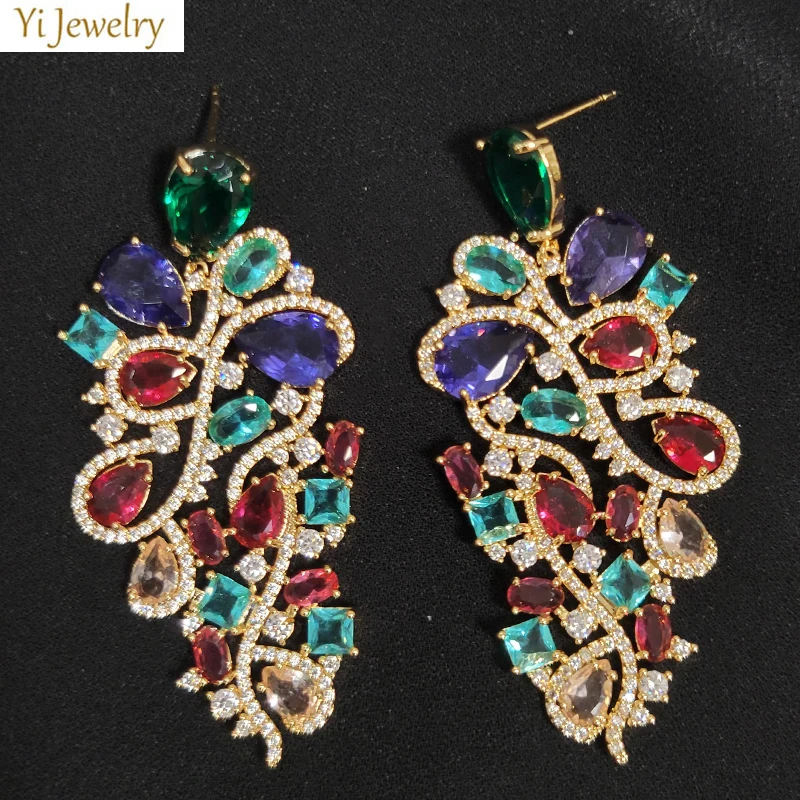 Large Earrings for Women Wedding Dinner Party Luxury Jewelry Gold Silver Color Copper Plant Leaf Flower Pendant Earrings Women
Large Earrings for Women Wedding Dinner Party Luxury Jewelry Gold Silver Color Copper Plant Leaf Flower Pendant Earrings Women