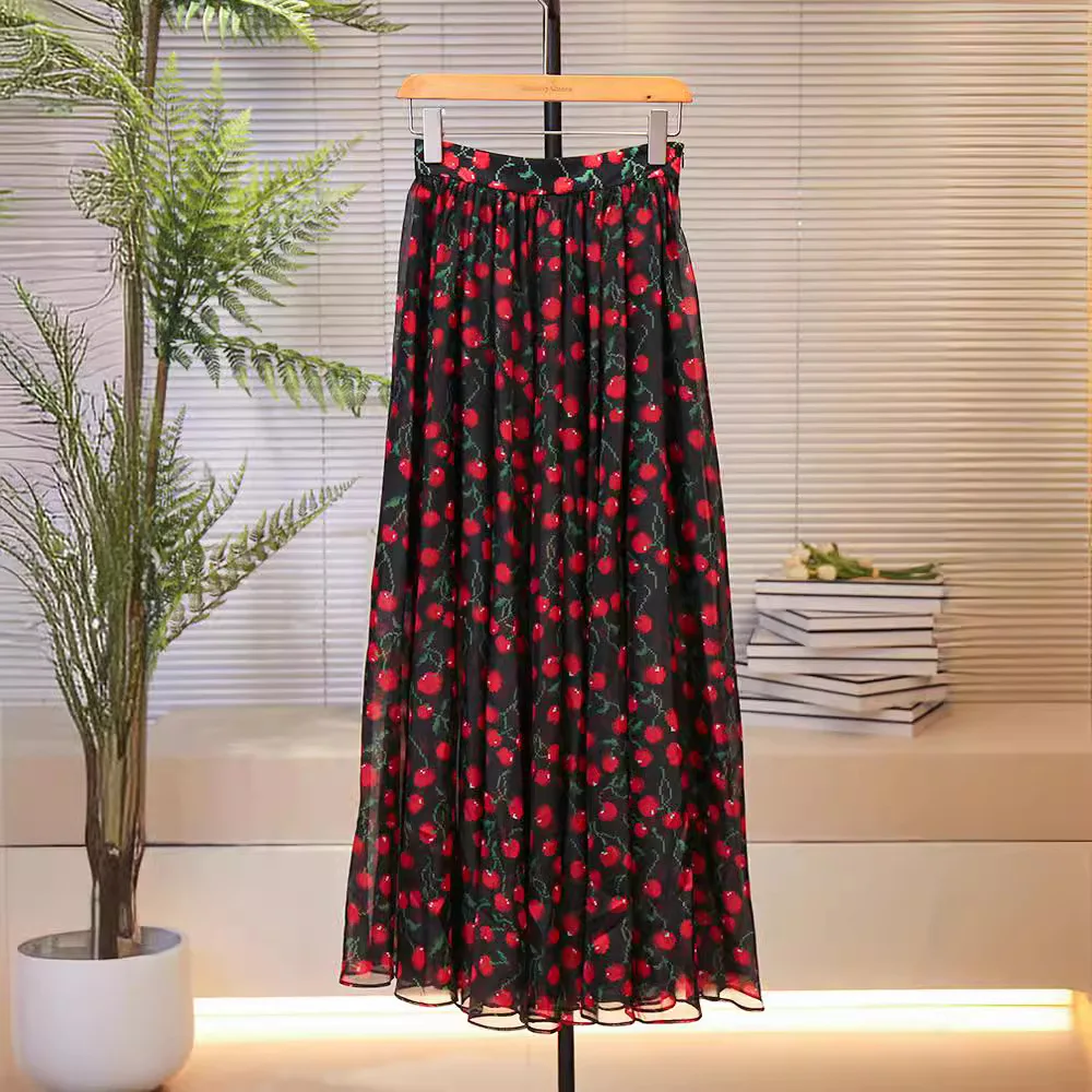 Романтичная женская шифоновая юбка миди с высокой талией и принтом, новая летняя коллекция MaSande
Романтичная женская шифоновая юбка миди с высокой талией и принтом, новая летняя коллекция MaSande