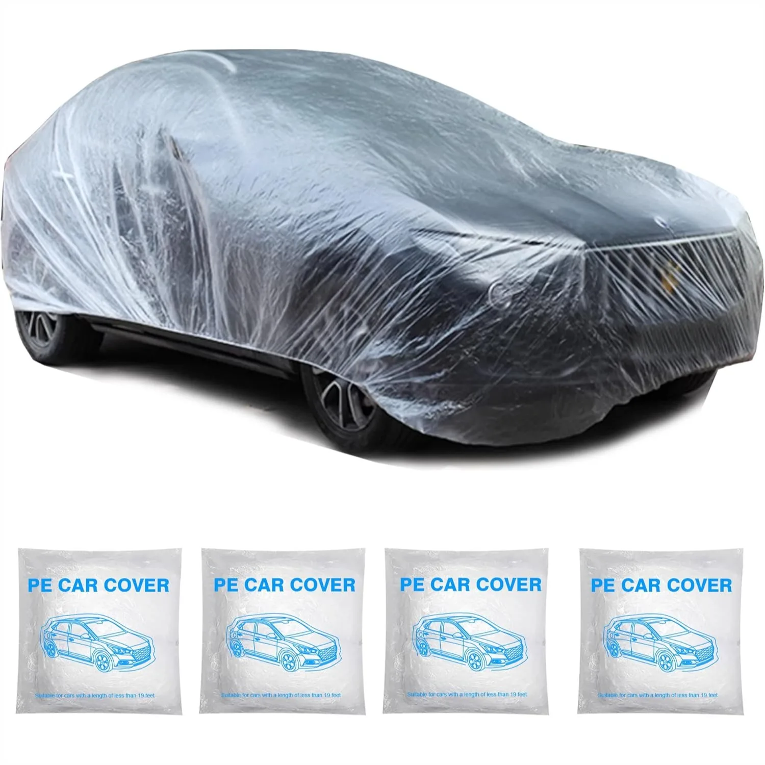 4 Pack Disposable Car Covers for Sedans - Waterproof Plastic Vehicle Cover with Elastic Band for Outdoor Snow Rain Protection
4 Pack Disposable Car Covers for Sedans - Waterproof Plastic Vehicle Cover with Elastic Band for Outdoor Snow Rain Protection