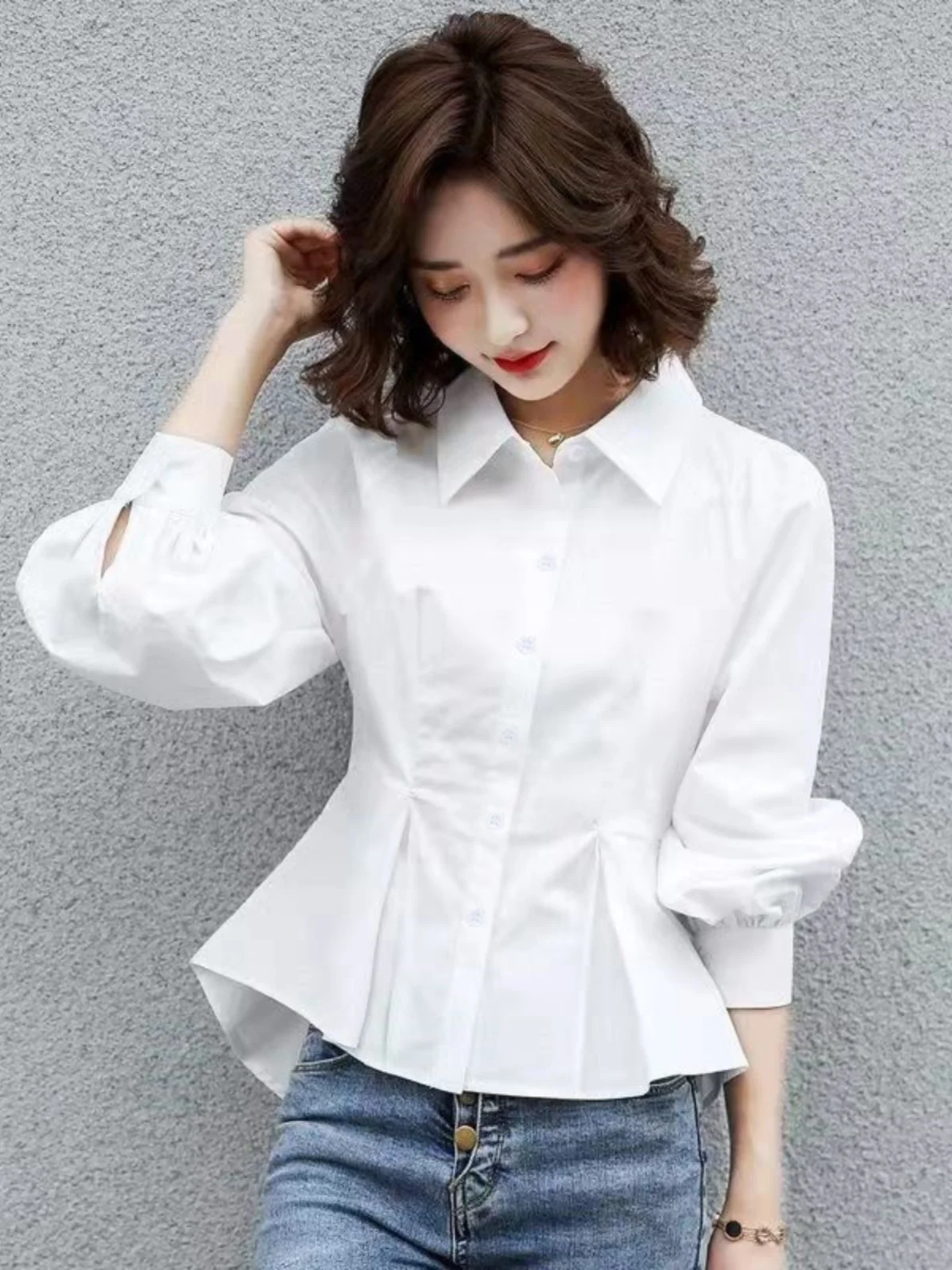 Slim Fit White Shirt Women's Versatile Spring Autumn 2024 Design Sense Slimming Effect Casual Style Long Sleeve Collar
Slim Fit White Shirt Women's Versatile Spring Autumn 2024 Design Sense Slimming Effect Casual Style Long Sleeve Collar