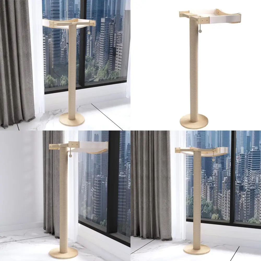 Sturdy Wooden Cat Tree with Hammock Bed and Scratching Post - Rustic Indoor Sunbathing Shelf (Large, Natural)
Sturdy Wooden Cat Tree with Hammock Bed and Scratching Post - Rustic Indoor Sunbathing Shelf (Large, Natural)