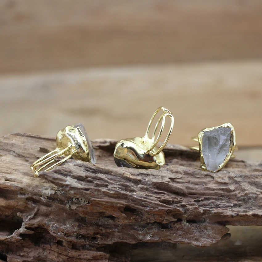 Natural Aquamarines Golden Rings Healing Crystal Raw Quartz Adjustable Finger Ring Fashion Women Jewelry Gift For Her,QC4179
Natural Aquamarines Golden Rings Healing Crystal Raw Quartz Adjustable Finger Ring Fashion Women Jewelry Gift For Her,QC4179