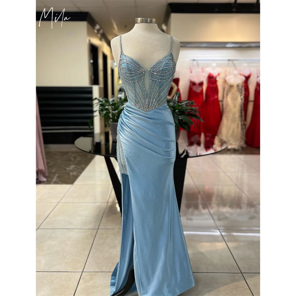Mila Spaghetti Strap Mermaid Prom Dresses Sleeveless Sweetheart Neck Evening Dresses Side High Split Customized Party Dresses
Mila Spaghetti Strap Mermaid Prom Dresses Sleeveless Sweetheart Neck Evening Dresses Side High Split Customized Party Dresses