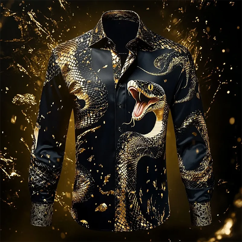 Men's Luxury Slim-Fit Designer Dress Shirt – 3D Cobra Print (11 Colors) – Suitable for Parties, Casual Outings, and Formal Event
Men's Luxury Slim-Fit Designer Dress Shirt – 3D Cobra Print (11 Colors) – Suitable for Parties, Casual Outings, and Formal Event