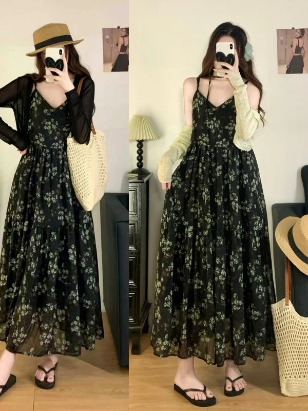 plus Size Loose Knitted Summer Dress Floral Print Cover up Cardigan Two Piece Set Vintage Style Casual Wear for plus Size Women
plus Size Loose Knitted Summer Dress Floral Print Cover up Cardigan Two Piece Set Vintage Style Casual Wear for plus Size Women