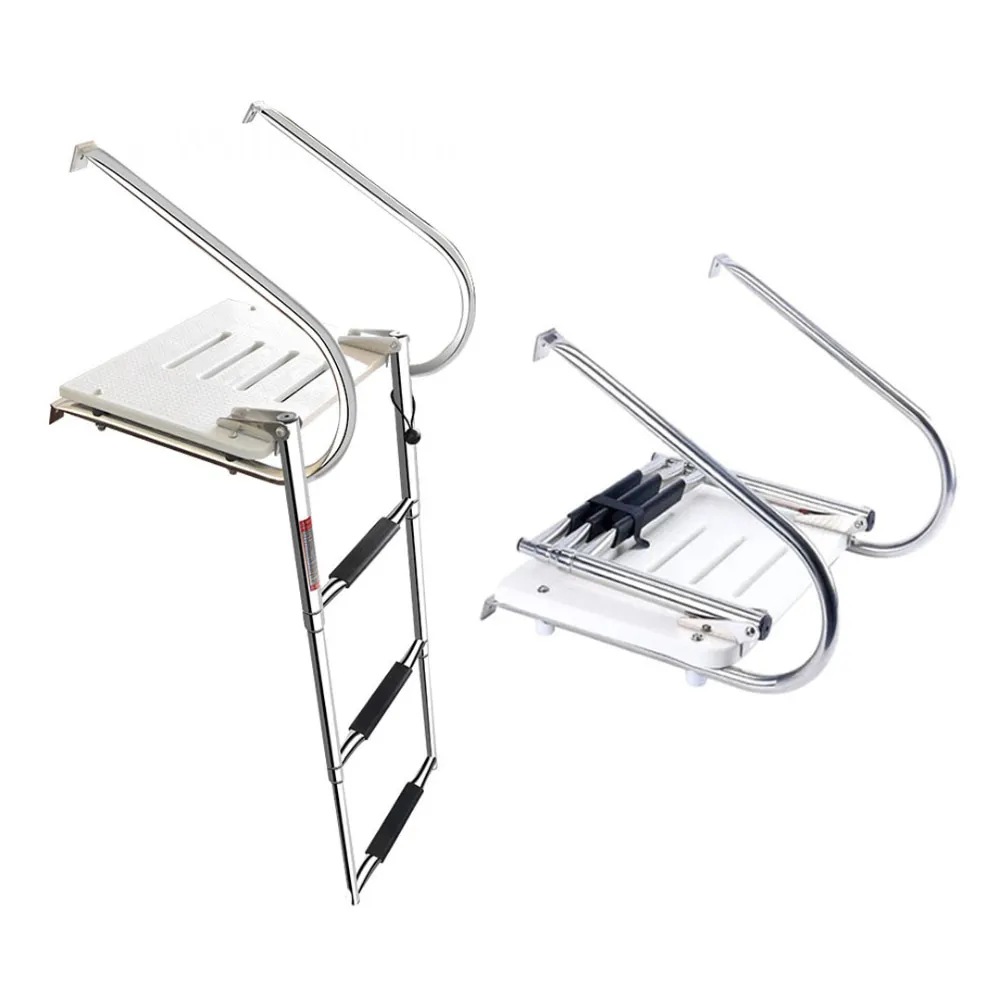 304 Stainless Steel Foldable Telescopic Boat Boarding Ladder Anti Slip Platform Ladder with Handrail for Yacht Speedboat
304 Stainless Steel Foldable Telescopic Boat Boarding Ladder Anti Slip Platform Ladder with Handrail for Yacht Speedboat