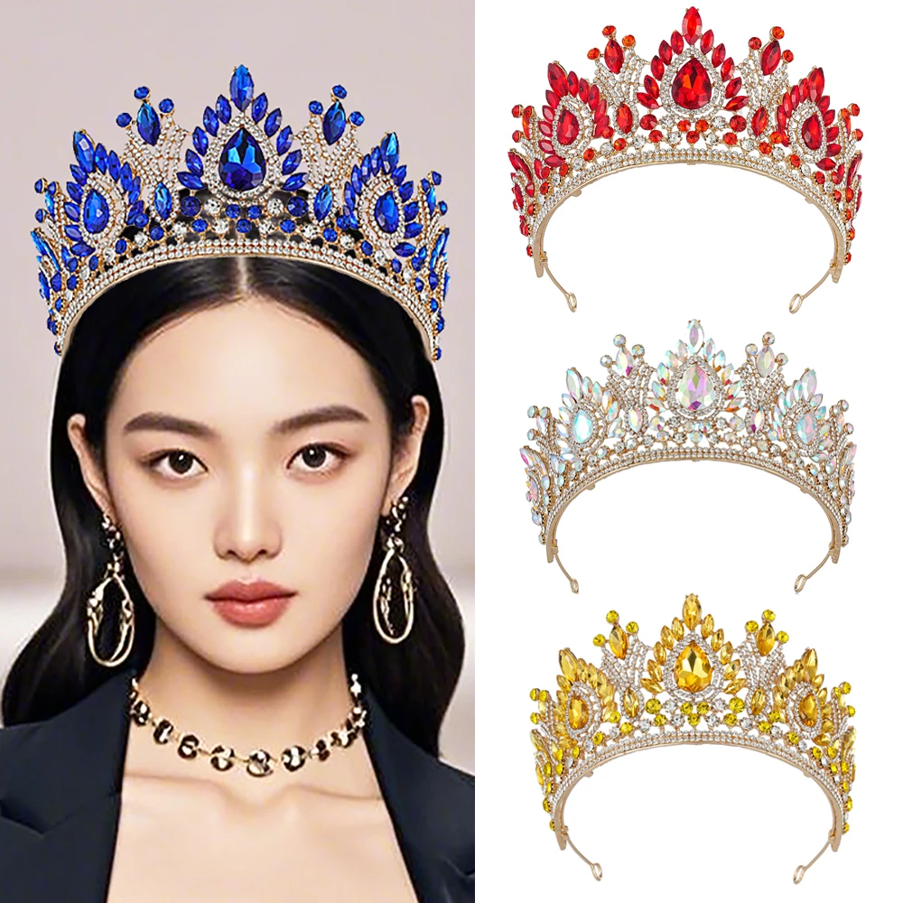 Luxury High Golden colors Crystal Royal Queen Wedding Crown for Women Banquet Tiaras Party Costume Hair Jewelry Accessories
Luxury High Golden colors Crystal Royal Queen Wedding Crown for Women Banquet Tiaras Party Costume Hair Jewelry Accessories