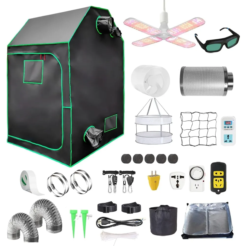 Grow Tent Kit,Complete 4x4ft High Reflective Mylar Indoor Grow Tent Hydroponics Indoor Plant Growing Tent Room Full Spectrum LED
Grow Tent Kit,Complete 4x4ft High Reflective Mylar Indoor Grow Tent Hydroponics Indoor Plant Growing Tent Room Full Spectrum LED
