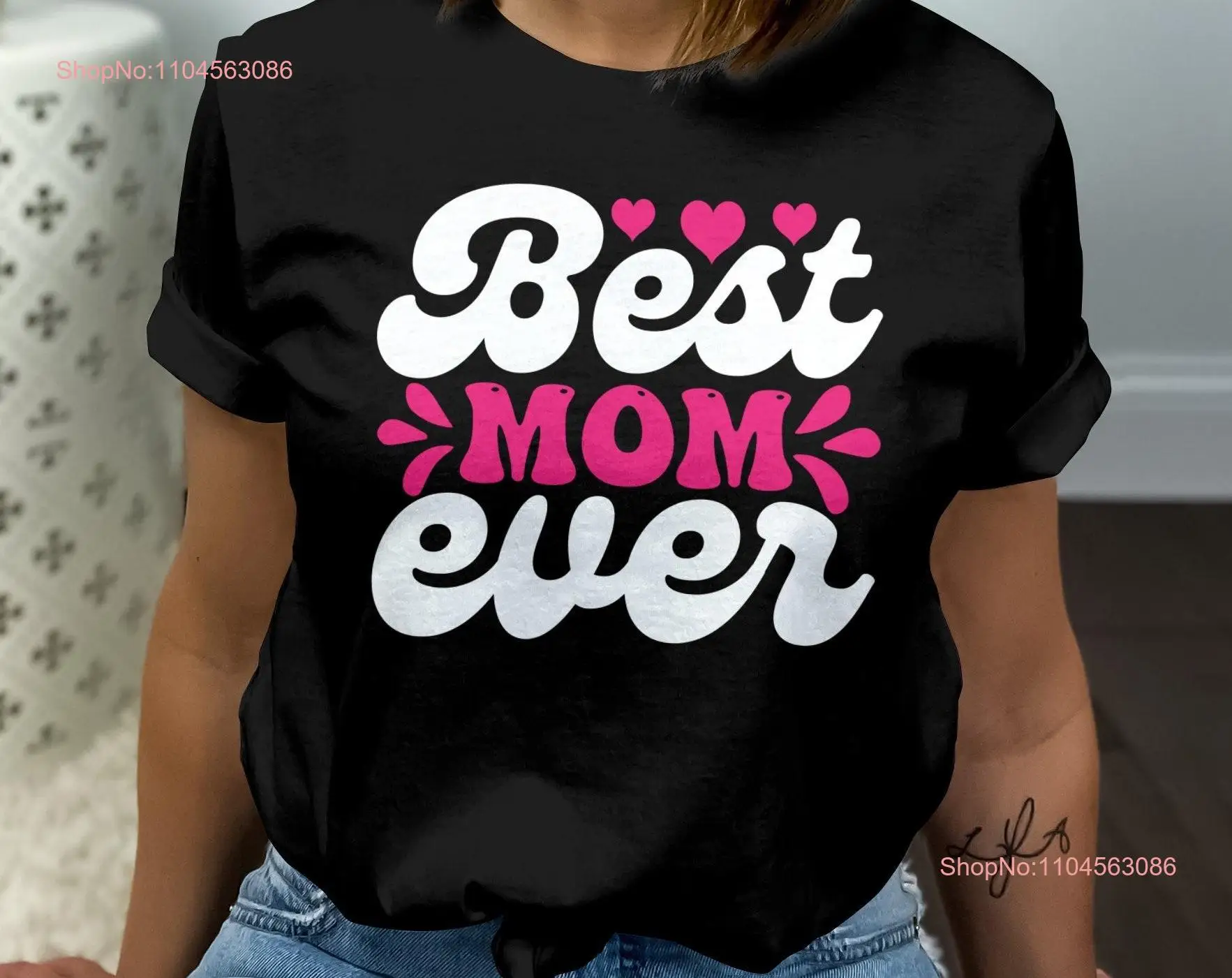 Футболка Best Mom Ever на День матери с милым сердечком для женщин с длинными или короткими рукавами
Футболка Best Mom Ever на День матери с милым сердечком для женщин с длинными или короткими рукавами