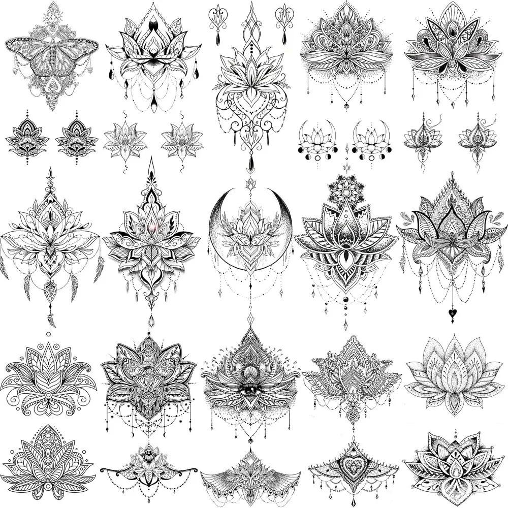 Sexy Black Lotus Temporary Tattoo, Lace Moon Moth Flower Temporary Tattoo Girl Arm Neck Hand Tattoo Jewelry
Sexy Black Lotus Temporary Tattoo, Lace Moon Moth Flower Temporary Tattoo Girl Arm Neck Hand Tattoo Jewelry