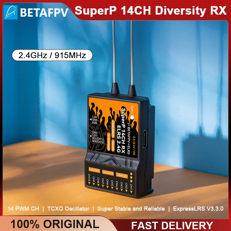 BETAFPV SuperP 14CH Diversity Receiver Adapted RC Model Type Multirotors Fixed-wing aircraft Helicopters RC Cars RC Boats NEW
BETAFPV SuperP 14CH Diversity Receiver Adapted RC Model Type Multirotors Fixed-wing aircraft Helicopters RC Cars RC Boats NEW