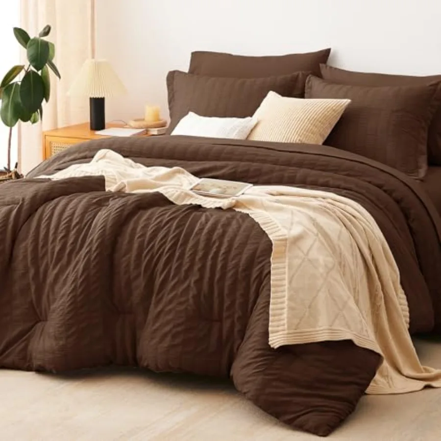 Comforter Set Seersucker 7 Pieces Bed in a Bag Comforter Set with Sheets, Luxury Soft Bedding Sets with Down Alternative Comfor
Comforter Set Seersucker 7 Pieces Bed in a Bag Comforter Set with Sheets, Luxury Soft Bedding Sets with Down Alternative Comfor