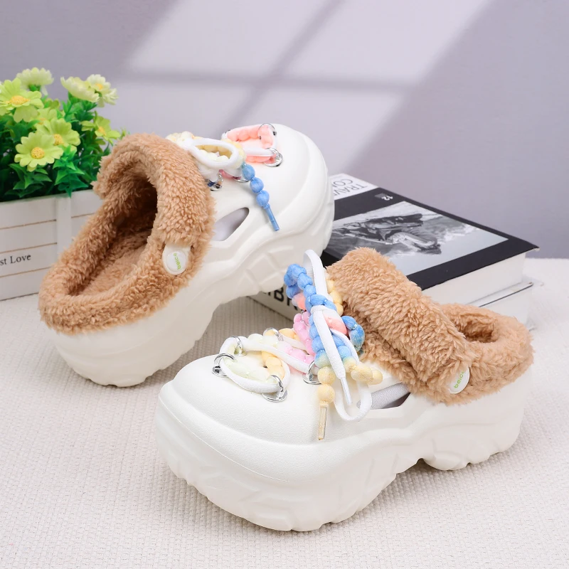 Winter Warm Slippers for Women Platform Home Cotton Shoes Plush Indoor Ladies Outdoor EVA Thick Bottom Mules High Heel Clogs
Winter Warm Slippers for Women Platform Home Cotton Shoes Plush Indoor Ladies Outdoor EVA Thick Bottom Mules High Heel Clogs