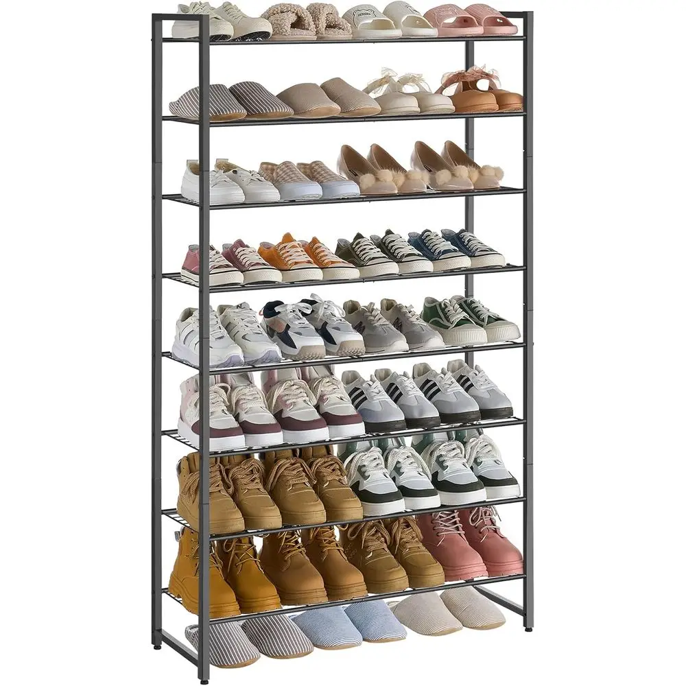 8-Tier Metal Shoe Organizer, Holds up to 40 Pairs, Garage Shoe Storage Shelf, Black
8-Tier Metal Shoe Organizer, Holds up to 40 Pairs, Garage Shoe Storage Shelf, Black