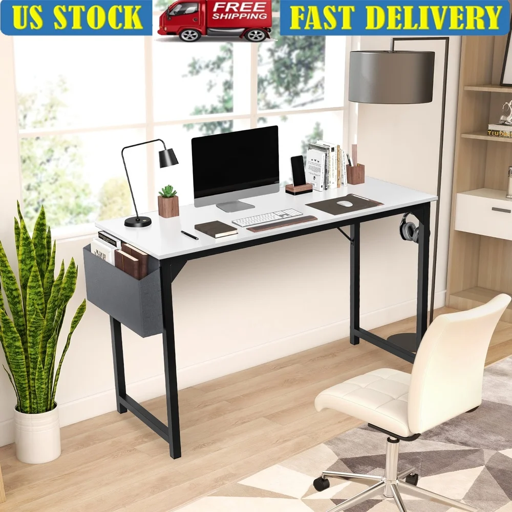 31 Inch Small Computer Desk with Storage Bag and Headphone Hooks Home Office Study Room Easy Assembly
31 Inch Small Computer Desk with Storage Bag and Headphone Hooks Home Office Study Room Easy Assembly
