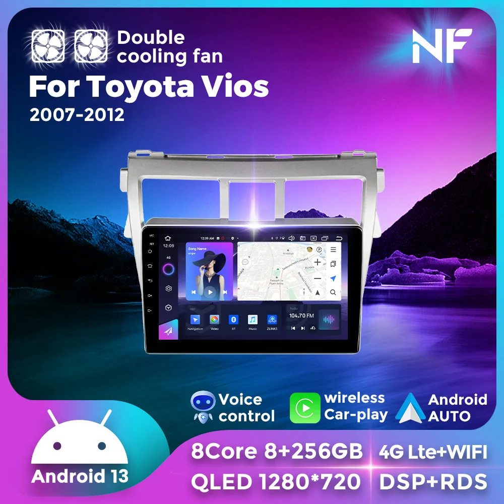 9-inch 7862 Android 13 Car Radio for Toyota Vios 2007-2012 Carplay Auto GPS MAP Navigation WiFi 4G Autoradio NF Dual Cooling Fan
9-inch 7862 Android 13 Car Radio for Toyota Vios 2007-2012 Carplay Auto GPS MAP Navigation WiFi 4G Autoradio NF Dual Cooling Fan