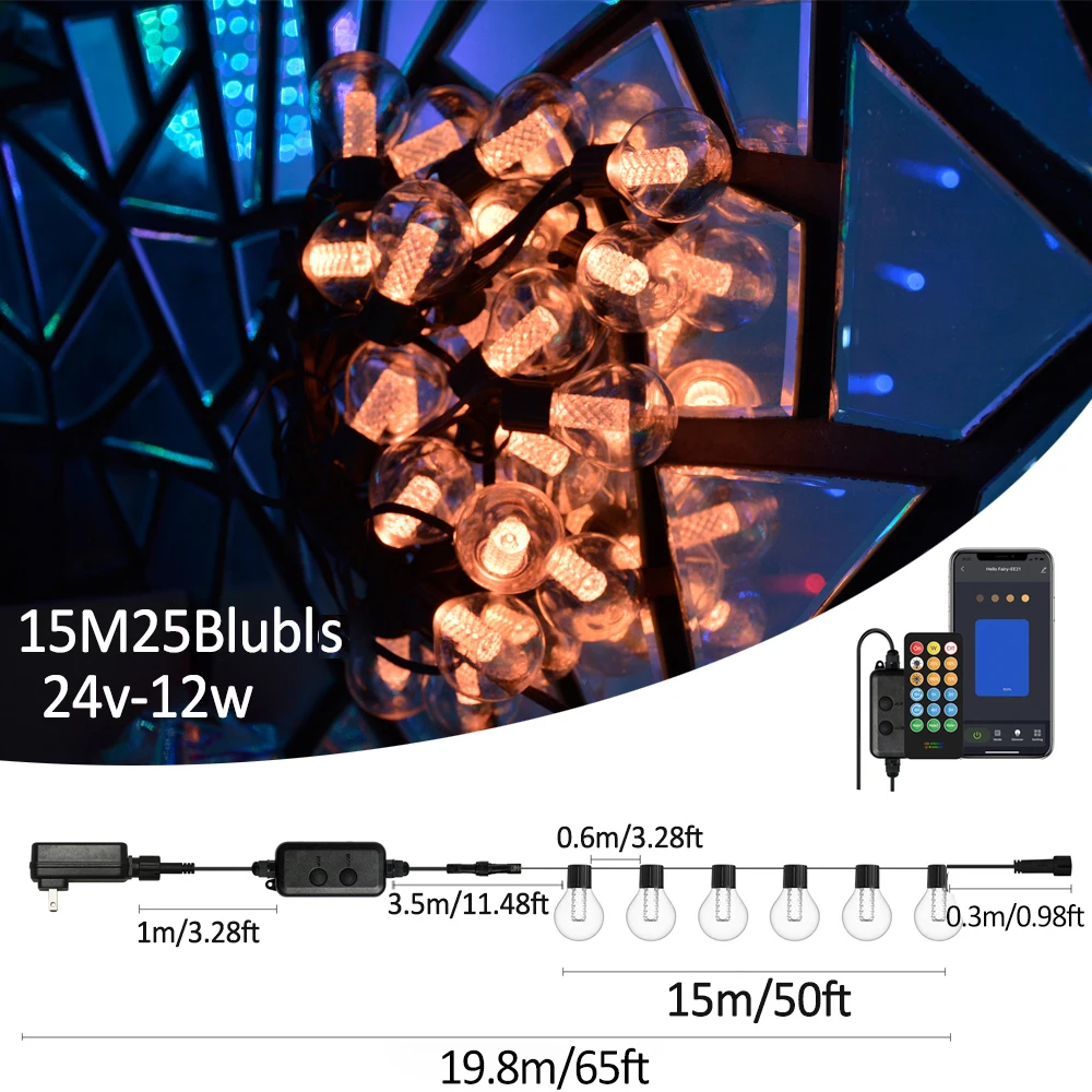 G40 Outdoor Lights Garland DIY String Lights Remote Control Lights Bulbs for Patio Garden Outside Backyard Christmas decoration
G40 Outdoor Lights Garland DIY String Lights Remote Control Lights Bulbs for Patio Garden Outside Backyard Christmas decoration