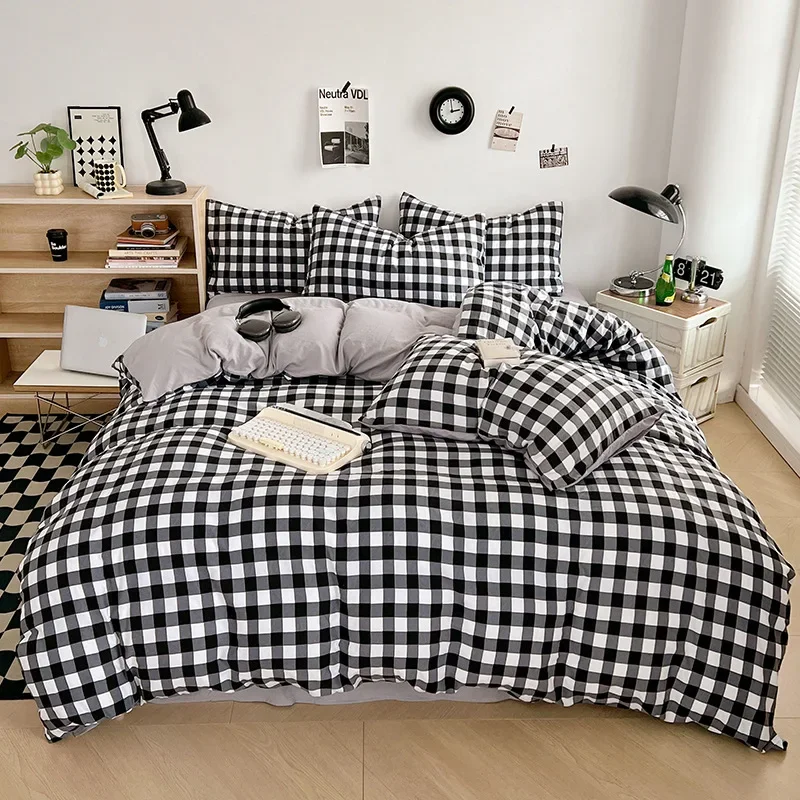 2025 new small fresh washed cotton four-piece four-season universal bedding kit simple and fashionable small stripes
2025 new small fresh washed cotton four-piece four-season universal bedding kit simple and fashionable small stripes