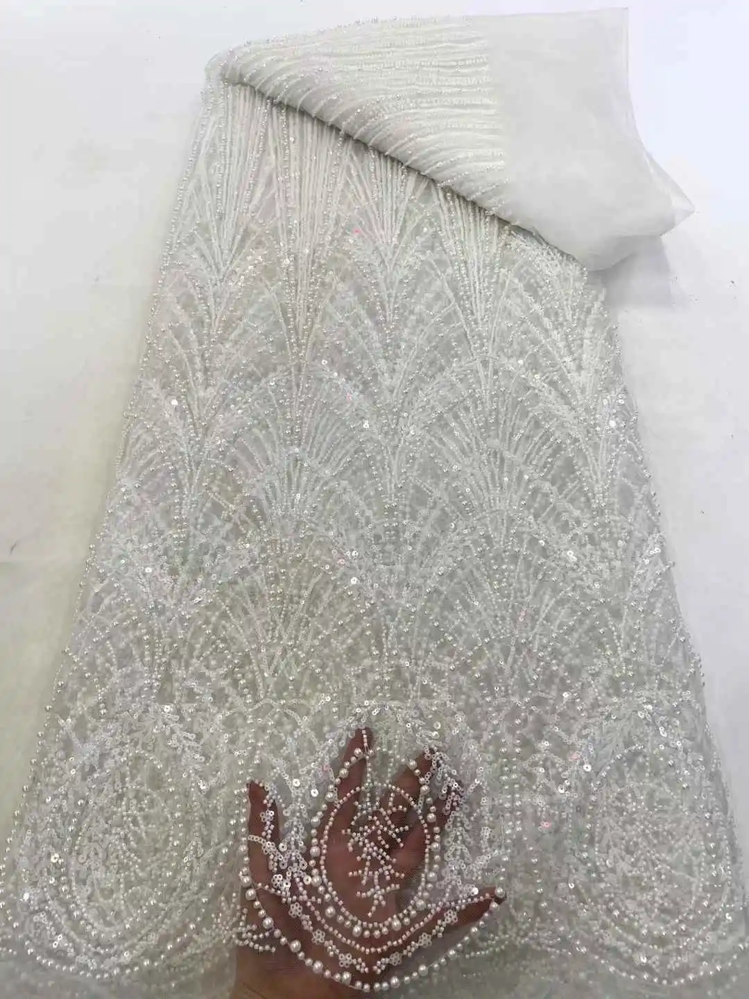 African Sequins Tulle Lace Fabric 2025 High Quality Lace French Luxury Beaded Net Lace Fabric Nigerian For Women Wedding Dresses
African Sequins Tulle Lace Fabric 2025 High Quality Lace French Luxury Beaded Net Lace Fabric Nigerian For Women Wedding Dresses