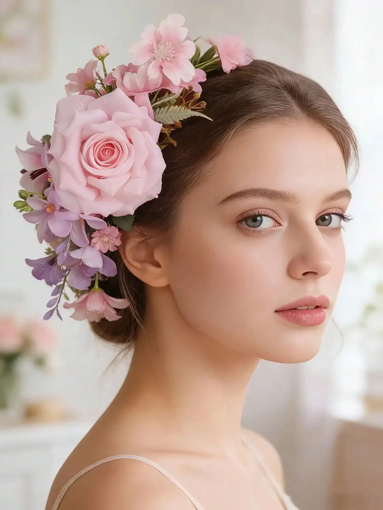1pc Boho Style Floral Hair Clip, Decorative Headpiece For Travel & Vacation, Festival, Birthday, Hair Comb, Side Comb
1pc Boho Style Floral Hair Clip, Decorative Headpiece For Travel & Vacation, Festival, Birthday, Hair Comb, Side Comb