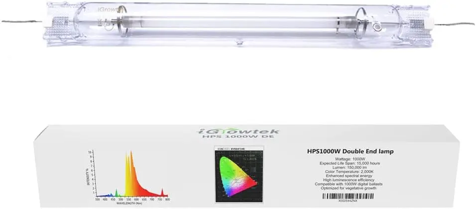 Лампа для растений HPS 1000 Вт, двухсторонняя, с улучшенными красным и оранжевым спектрами PAR, CCT 2000K, Ультра
Лампа для растений HPS 1000 Вт, двухсторонняя, с улучшенными красным и оранжевым спектрами PAR, CCT 2000K, Ультра