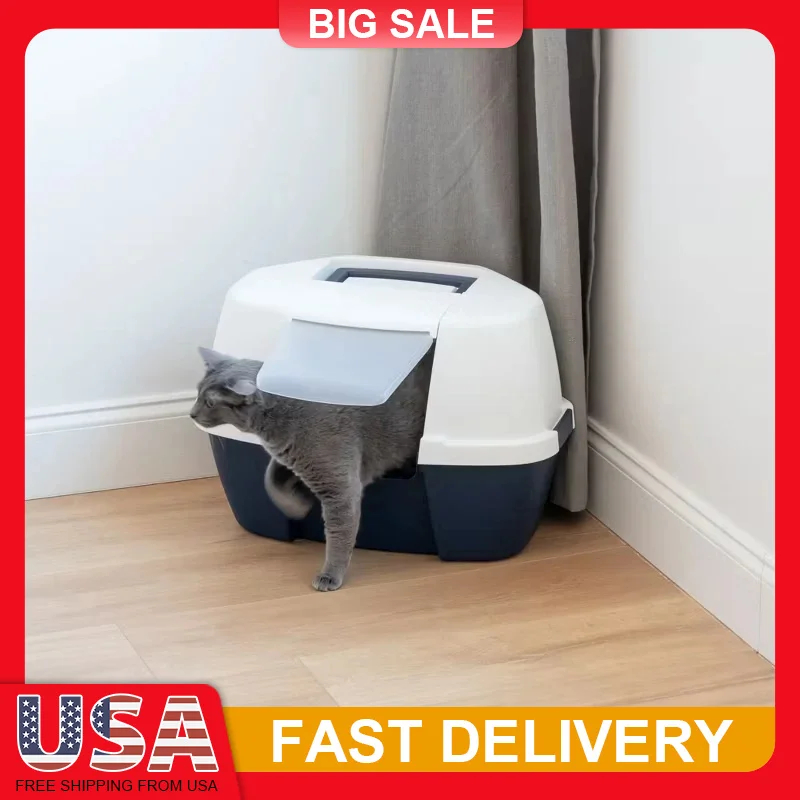Hooded Cat Litter Box with Handle Enclosed Covered Corner Design High Sides Flap Door Easy Scoop Anti Scatter Litter Pan for Cat
Hooded Cat Litter Box with Handle Enclosed Covered Corner Design High Sides Flap Door Easy Scoop Anti Scatter Litter Pan for Cat